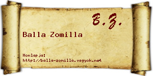 Balla Zomilla névjegykártya